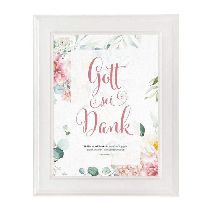 Poster "Gott sei Dank" · A3 / A4 · Bibelvers Deutsch – Aus Gnade