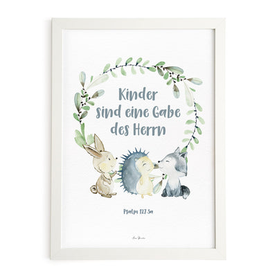 Poster "Kinder sind eine Gabe des Herrn" · A3 / A4 · Bibelvers Deutsch – Aus Gnade
