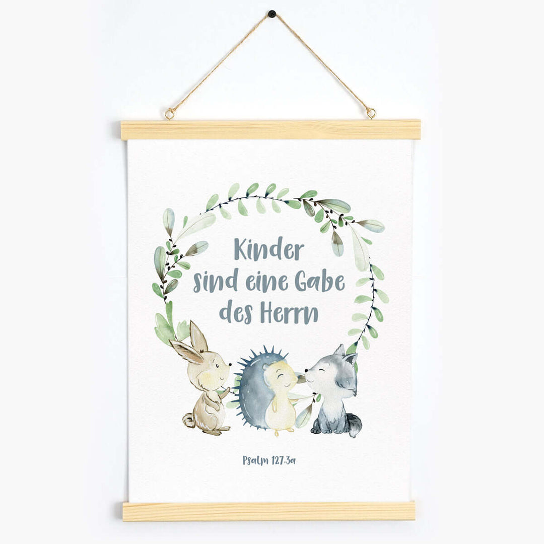 Poster "Kinder sind eine Gabe des Herrn" · A3 / A4 · Bibelvers Deutsch – Aus Gnade