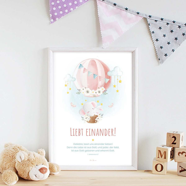 Poster "Liebt einander" · A3 / A4 · Kinderzimmer – Aus Gnade