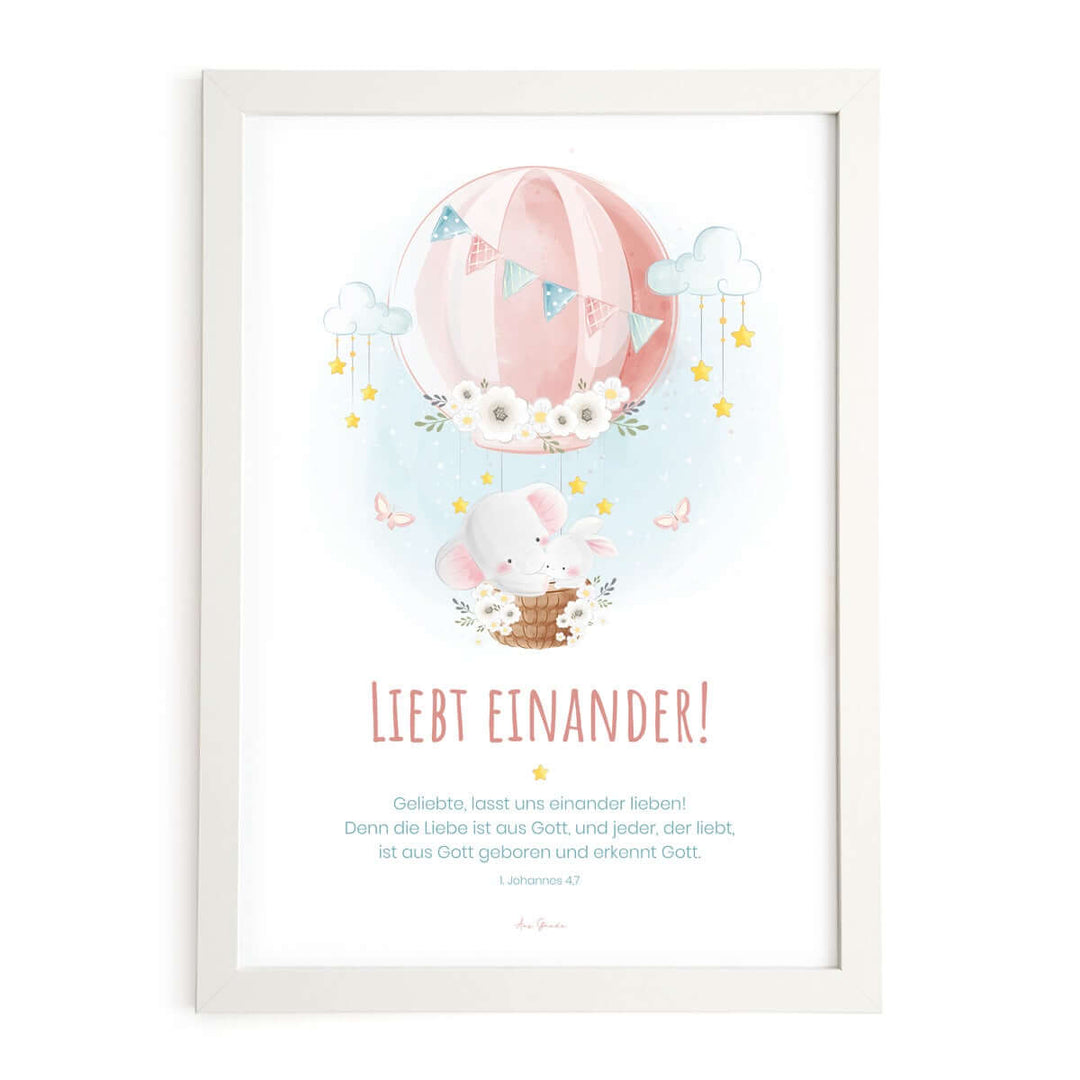Poster "Liebt einander" · A3 / A4 · Kinderzimmer – Aus Gnade