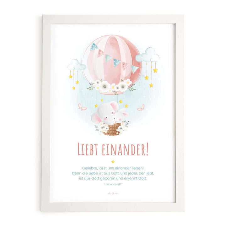 Poster "Liebt einander" · A3 / A4 · Kinderzimmer – Aus Gnade