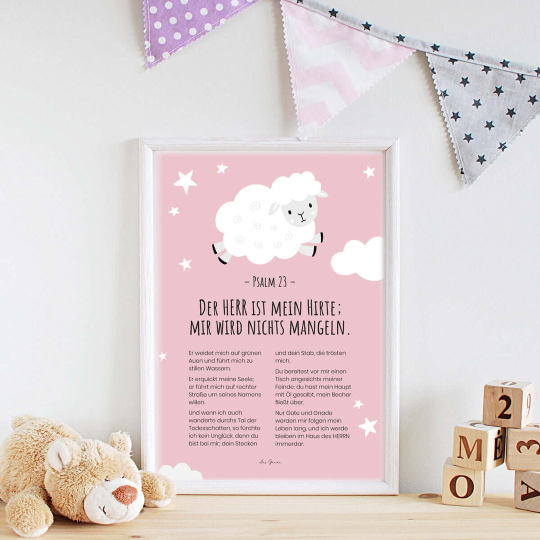 Poster für Kinder "Psalm 23" · A3 / A4 · Kinderzimmer – Aus Gnade