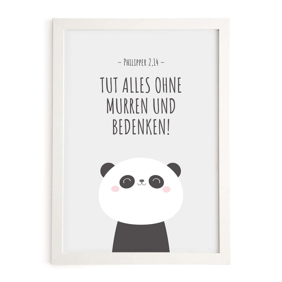 Poster für Kinder "Tut alles ohne Murren!" · Bibelvers · Phil 2,14 · Kinderzimmer – Aus Gnade