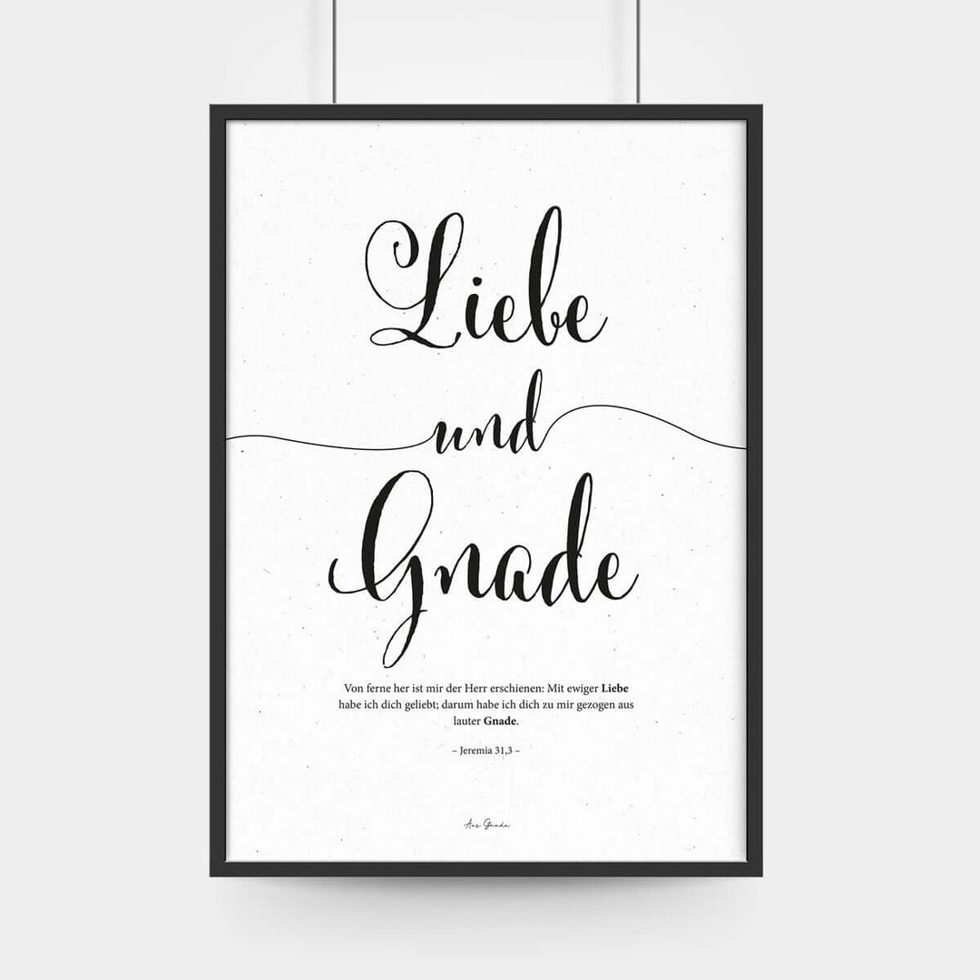 Poster "Liebe und Gnade" · A3 · Bibelvers Deutsch – Aus Gnade