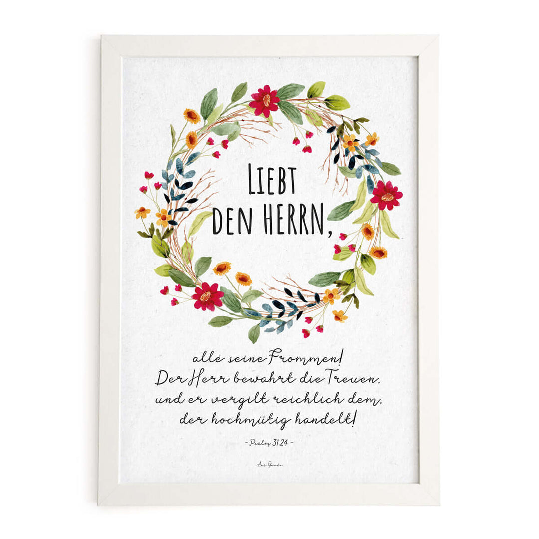 Poster "Liebt den Herrn" · Serie Ermutigung · A3 / A4 · Bibelvers – Aus Gnade