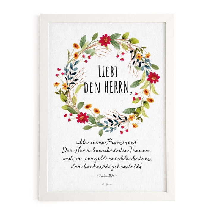 Poster "Liebt den Herrn" · Serie Ermutigung · A3 / A4 · Bibelvers – Aus Gnade