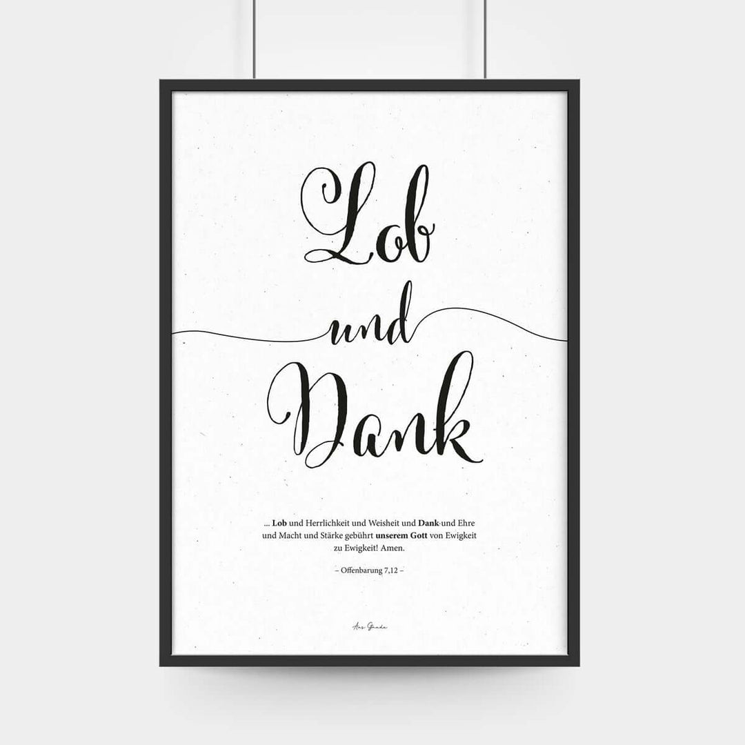 Poster "Lob und Dank" · A3 · Bibelvers Deutsch – Aus Gnade
