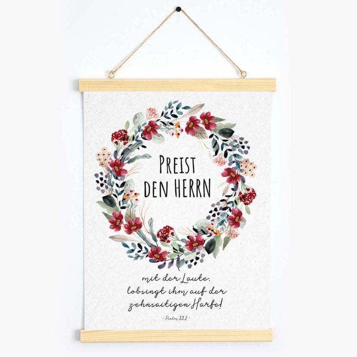 Poster "Preist den Herrn" · Serie Ermutigung · A3 / A4 · Bibelvers – Aus Gnade