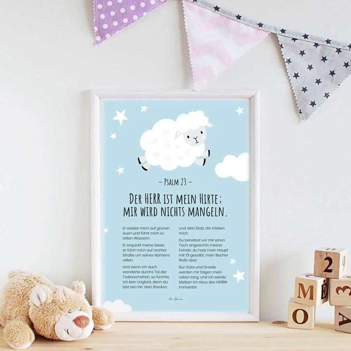 Poster für Kinder "Psalm 23" · A3 / A4 · Kinderzimmer – Aus Gnade