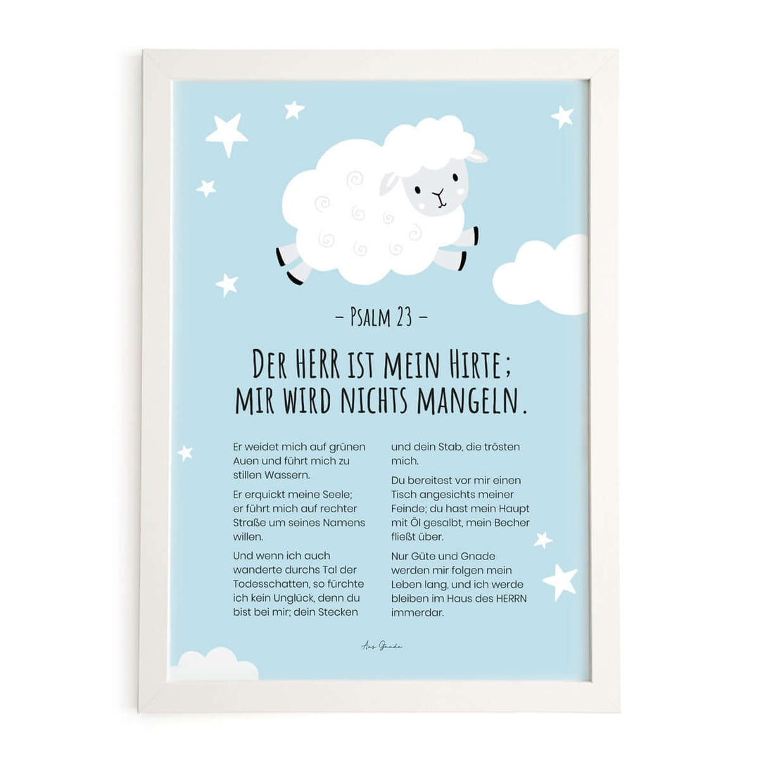 Poster für Kinder "Psalm 23" · A3 / A4 · Kinderzimmer – Aus Gnade