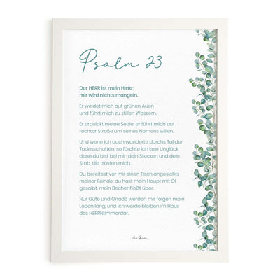 Poster "Psalm 23 - Pflanzen" · A4 / A3 · Bibelvers Deutsch – Aus Gnade