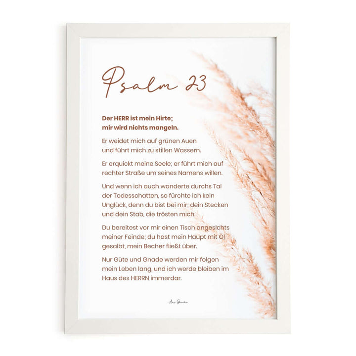 Poster "Psalm 23 - Schilf" · A4 / A3 · Bibelvers Deutsch – Aus Gnade