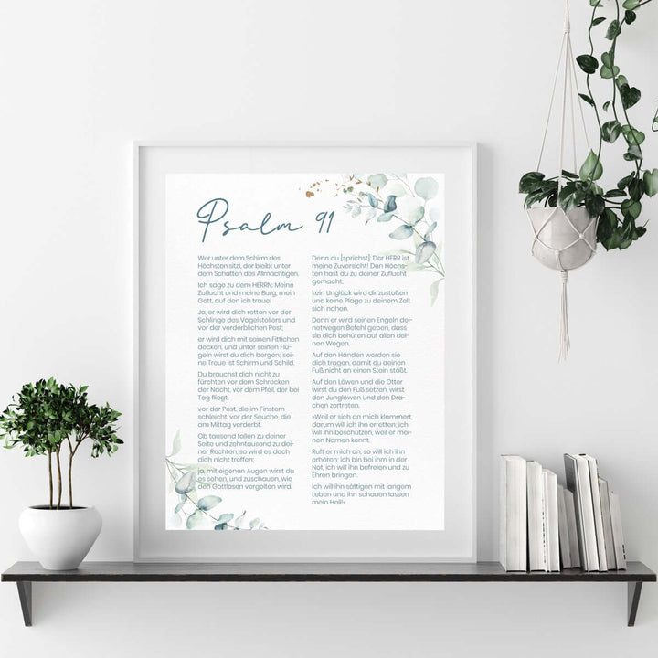 Poster "Psalm 91 - Pflanzen" · A4 / A3 · Bibelvers Deutsch – Aus Gnade
