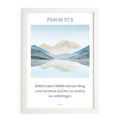 Poster "Befiehl dem Herrn deinen Weg" · Serie Psalmen · A3 / A4 · Bibelvers – Aus Gnade