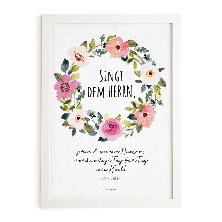 Poster "Singt dem HERRN" · Serie Ermutigung · A3 / A4 · Bibelvers Deutsch – Aus Gnade