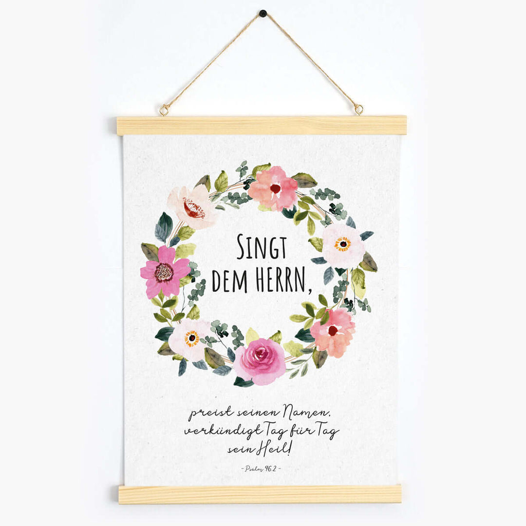 Poster "Singt dem HERRN" · Serie Ermutigung · A3 / A4 · Bibelvers Deutsch – Aus Gnade