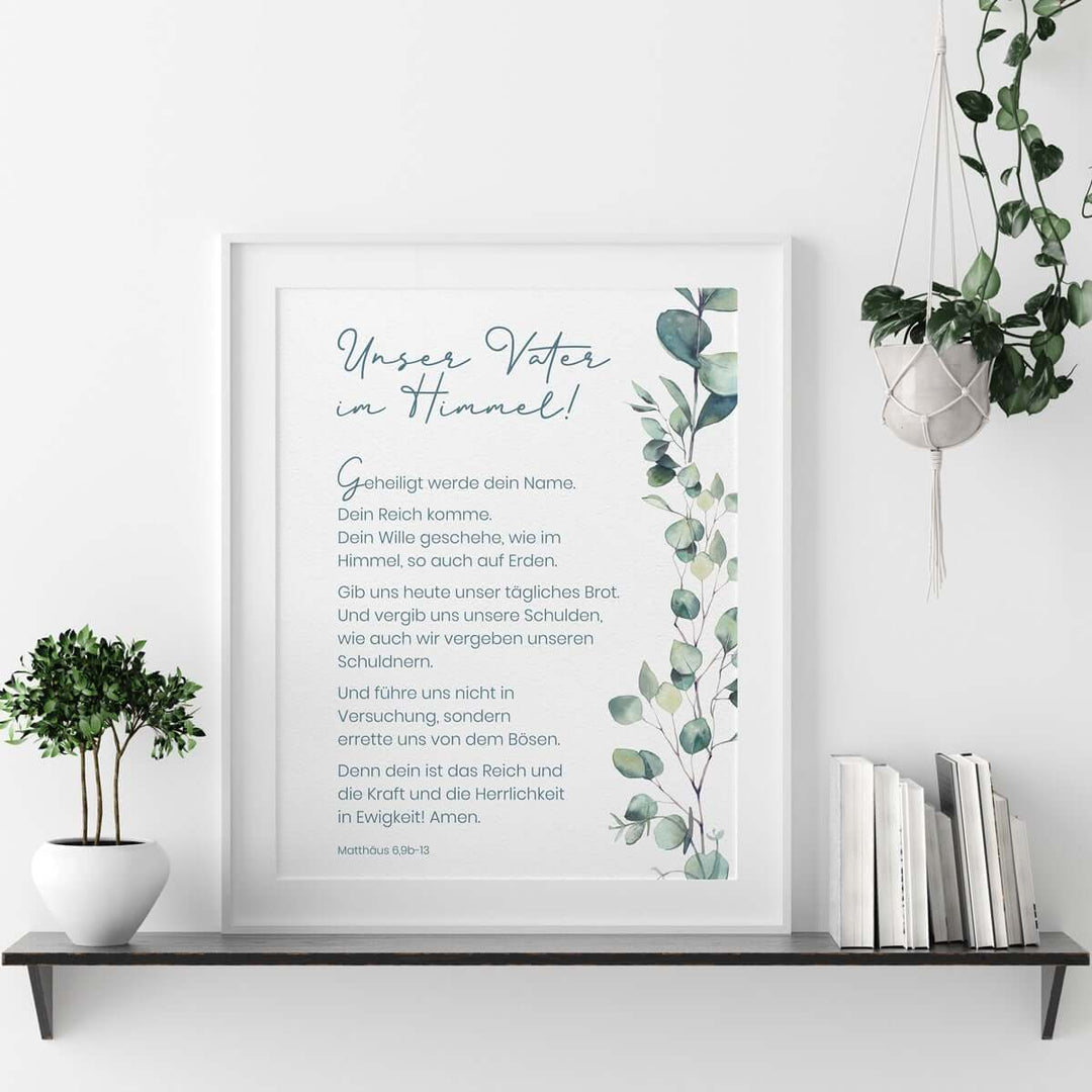 Poster "Vater unser" · A4 / A3 · Bibelvers Deutsch – Aus Gnade