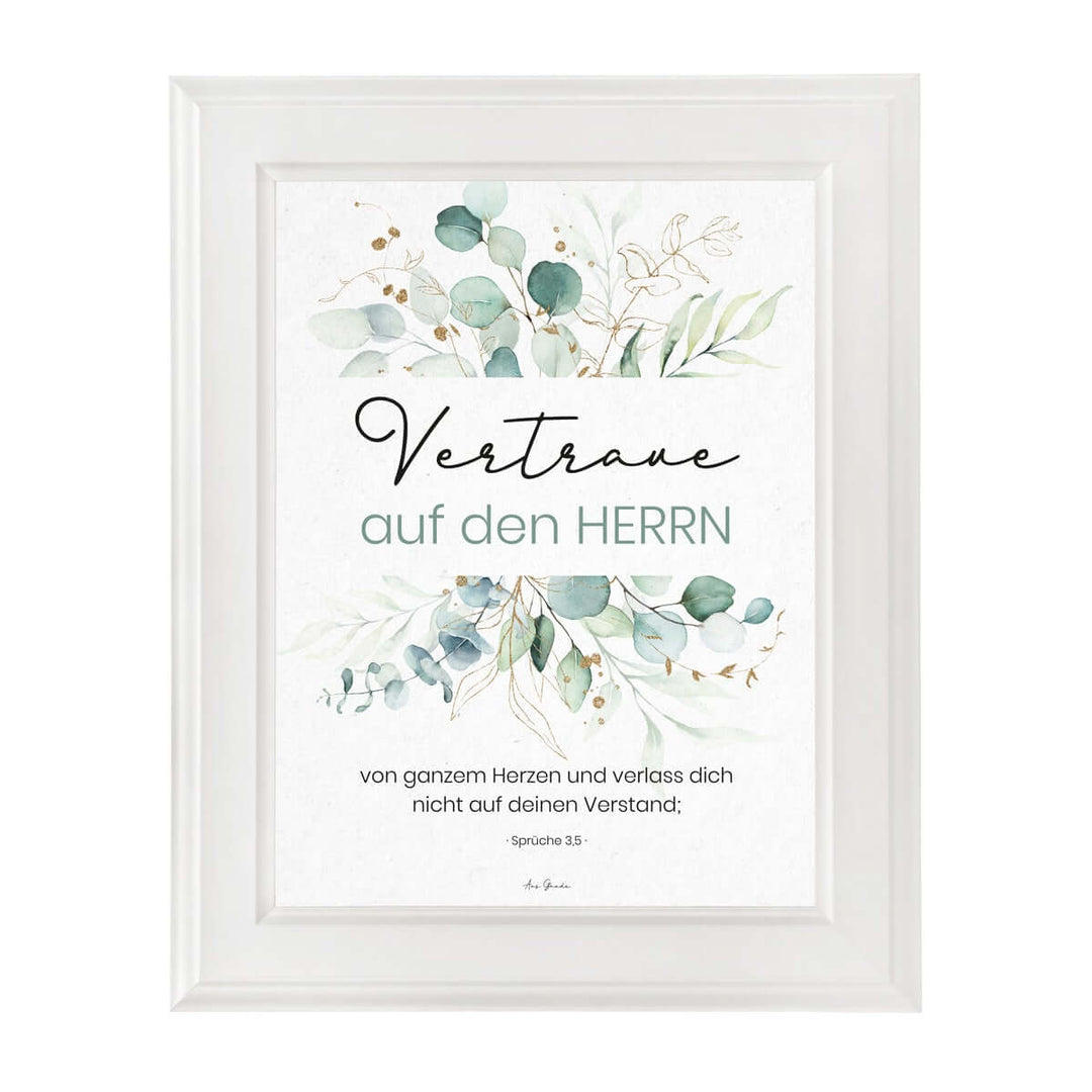 Poster "Vertraue auf den HERRN" · A3 / A4 · Bibelvers Deutsch – Aus Gnade