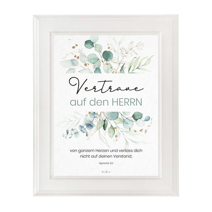 Poster "Vertraue auf den HERRN" · A3 / A4 · Bibelvers Deutsch – Aus Gnade