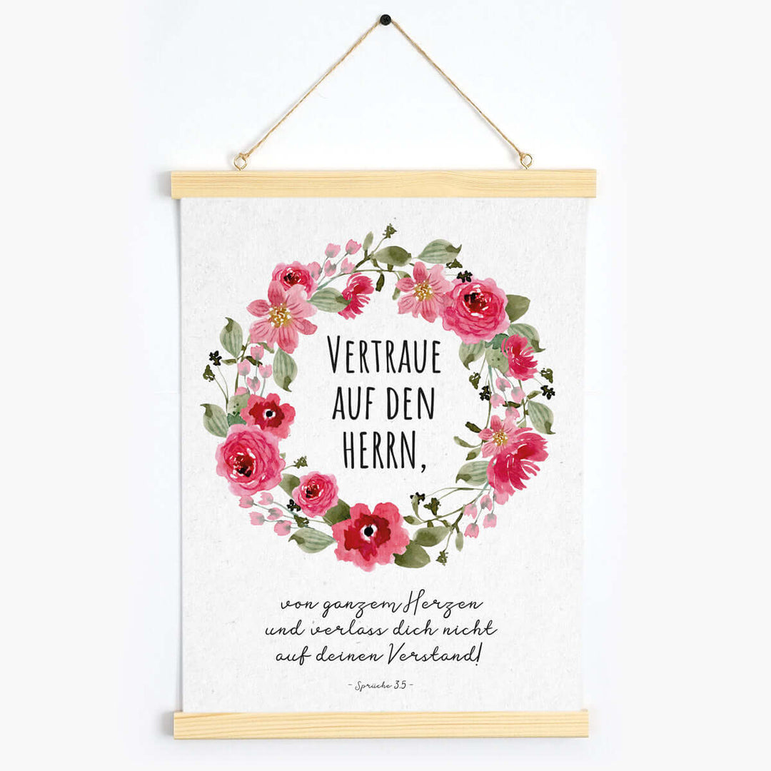 Poster "Vertraue auf den HERRN" · Serie Ermutigung · A3 / A4 · Bibelvers Deutsch – Aus Gnade