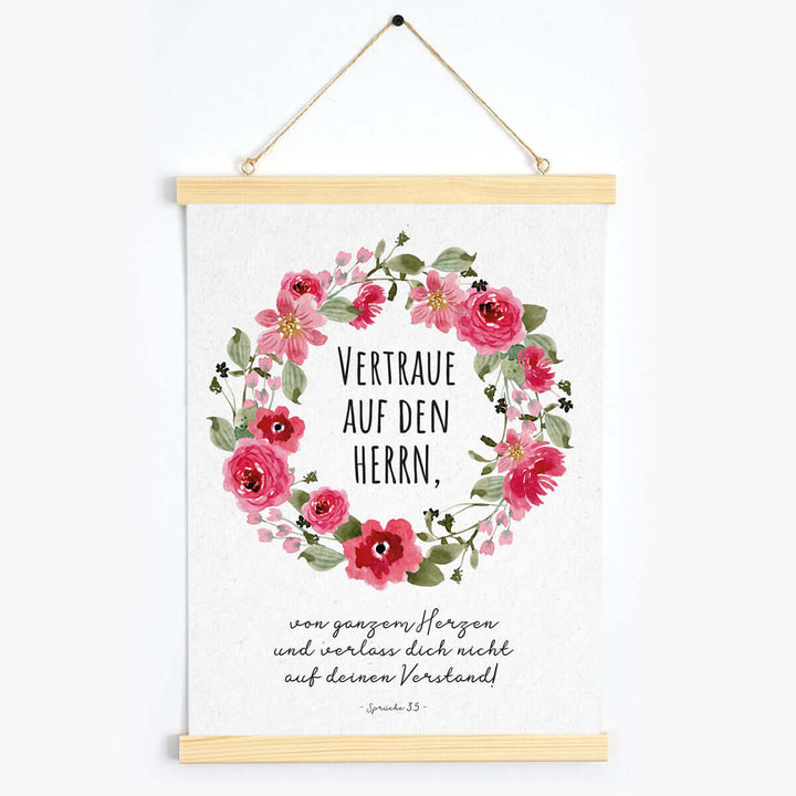 Poster "Vertraue auf den HERRN" · Serie Ermutigung · A3 / A4 · Bibelvers Deutsch – Aus Gnade
