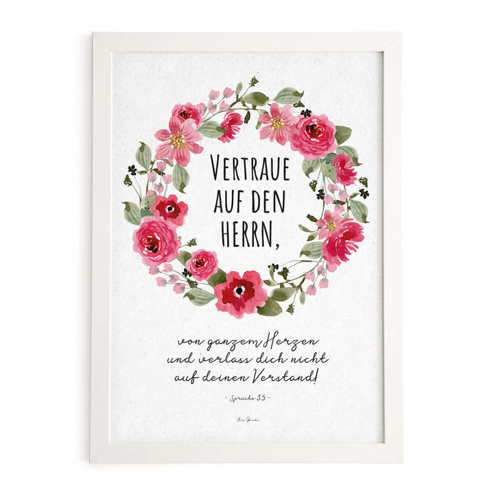 Poster "Vertraue auf den HERRN" · Serie Ermutigung · A3 / A4 · Bibelvers Deutsch – Aus Gnade