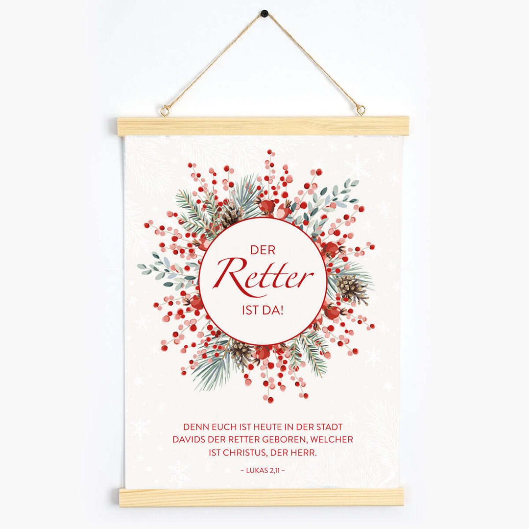 Weihnachtsposter "Der Retter ist da!" · Weihnachten · A3 – Aus Gnade