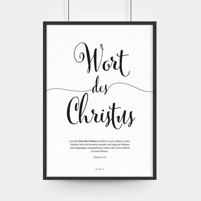 Poster "Wort des Christus" · A3 · Bibelvers Deutsch · christliche Poster · Aus Gnade