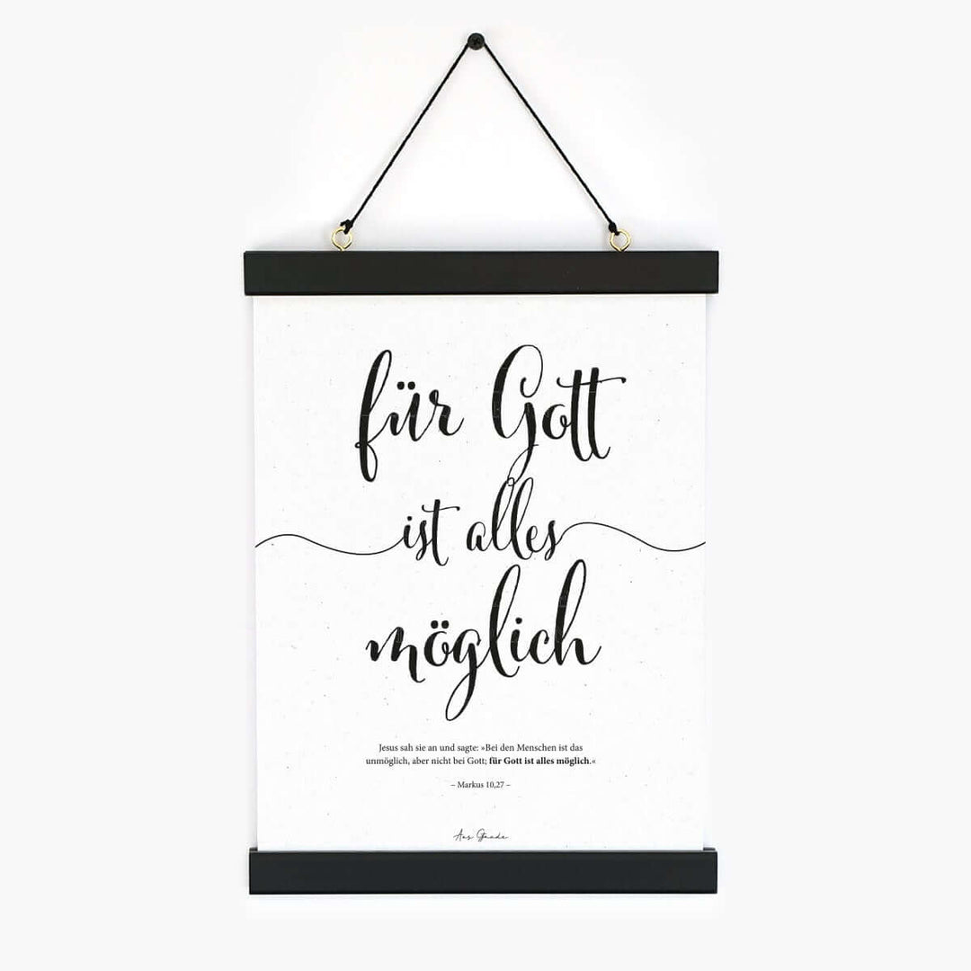 Poster "Für Gott ist alles möglich" · A3 / A4 · Bibelvers Deutsch – Aus Gnade