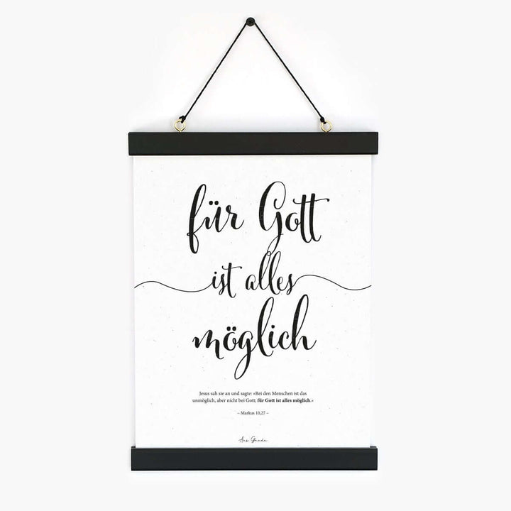 Poster "Für Gott ist alles möglich" · A3 / A4 · Bibelvers Deutsch – Aus Gnade