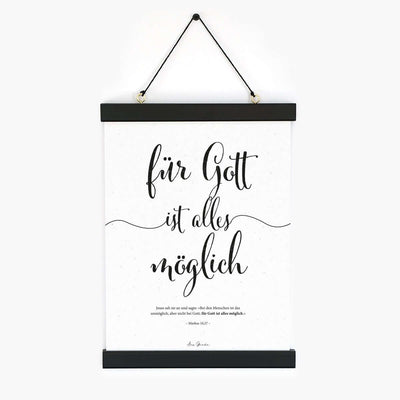 Poster "Für Gott ist alles möglich" · A3 / A4 · Bibelvers Deutsch – Aus Gnade