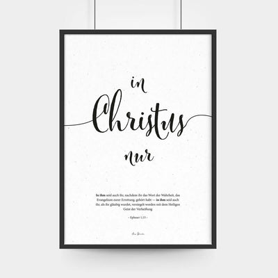 Poster "in Christus nur" · A3 · Bibelvers Deutsch – Aus Gnade
