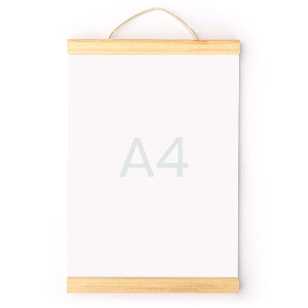 Moderne Posterleisten · Pinie · Holz Magnetleisten · A4 / A3 – Aus Gnade