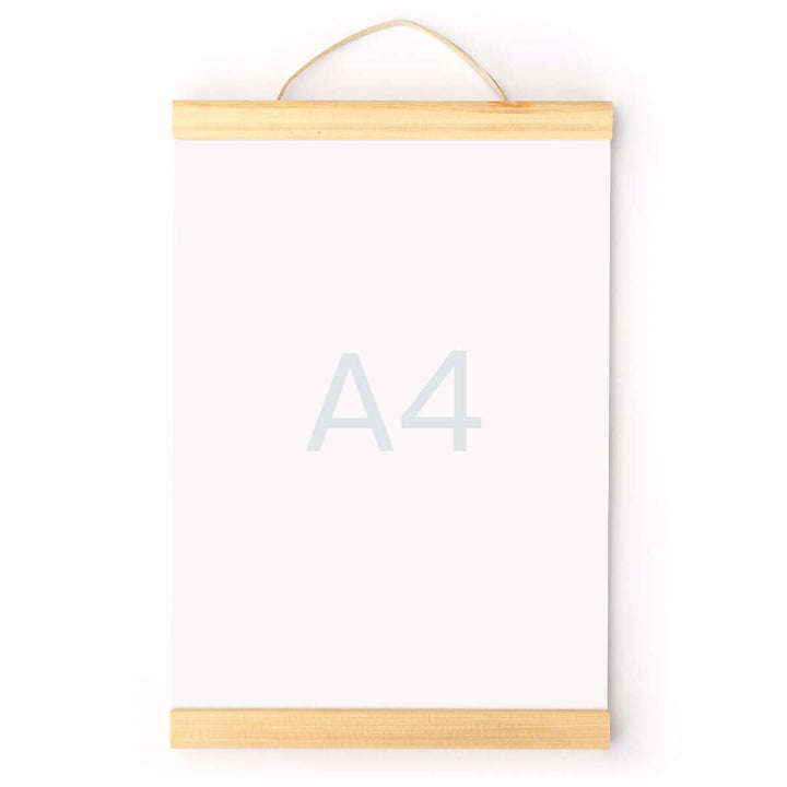 Moderne Posterleisten · Pinie · Holz Magnetleisten · A4 / A3 – Aus Gnade