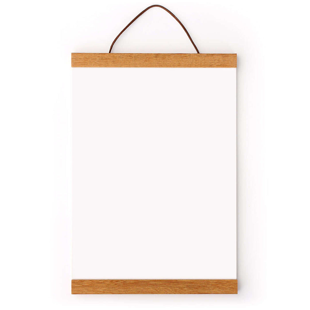 Moderne Posterleisten · Teak · Holz Magnetleisten · A4 / A3 – Aus Gnade