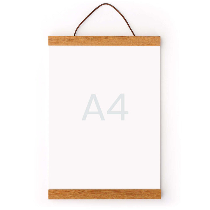 Moderne Posterleisten · Teak · Holz Magnetleisten · A4 / A3 – Aus Gnade