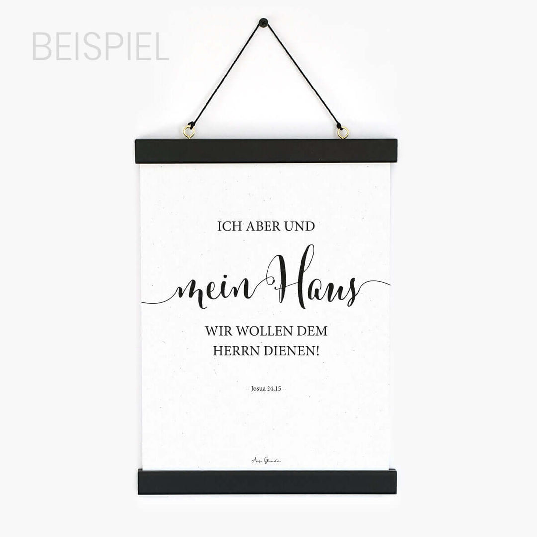 Moderne Posterleisten · Holz Magnetleisten · schwarz · A4 / A3 – Aus Gnade
