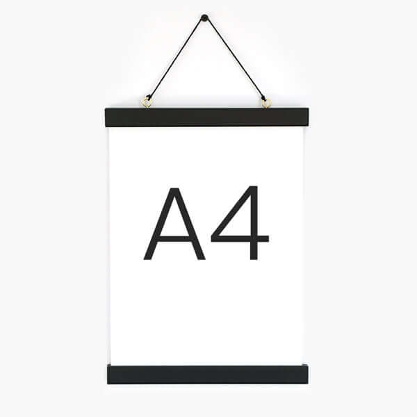 Moderne Posterleisten · Holz Magnetleisten · schwarz · A4 / A3 – Aus Gnade