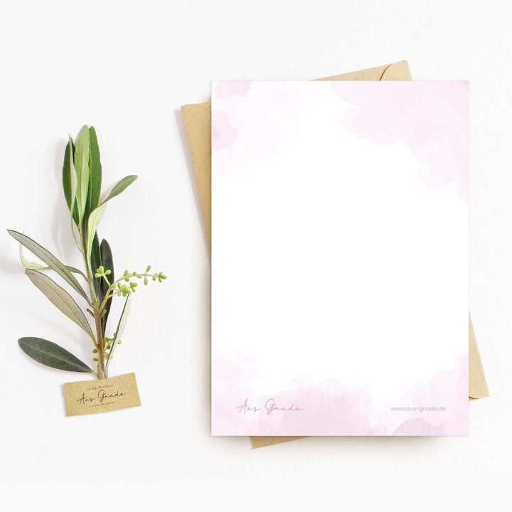 Postkarte "Danke" · Bibelvers · Leinenstruktur – Aus Gnade