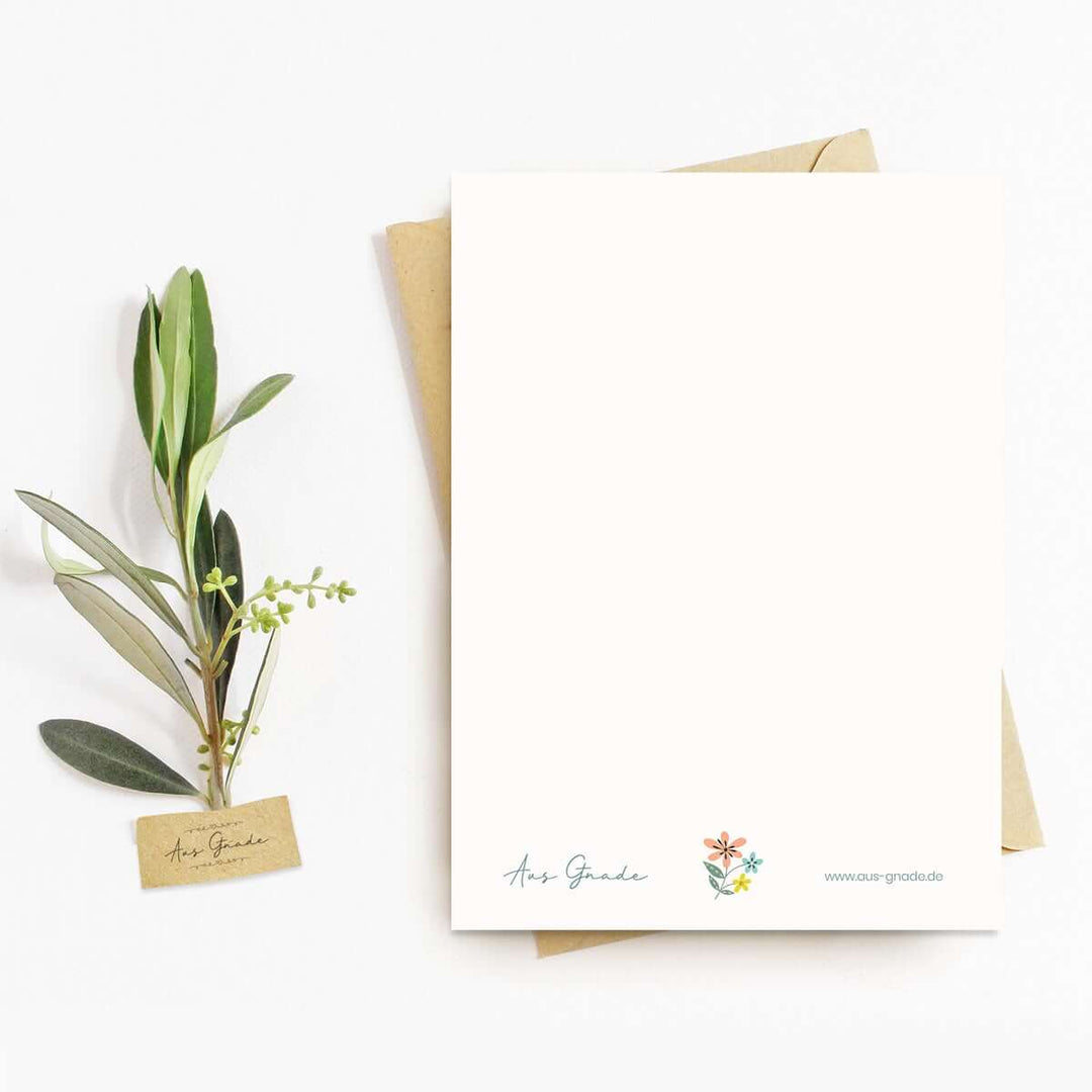 Osterkarte "Gesegnete Ostern" mit Bibelvers · A6 · hochwertiges Leinenpapier – Aus Gnade