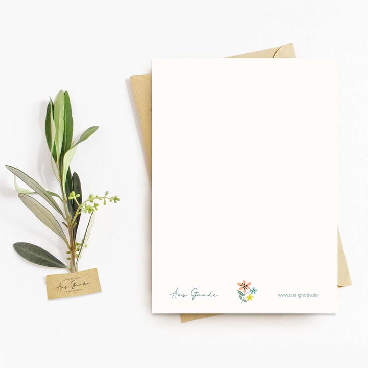 Osterkarte "Gesegnete Ostern" mit Bibelvers · A6 · hochwertiges Leinenpapier – Aus Gnade