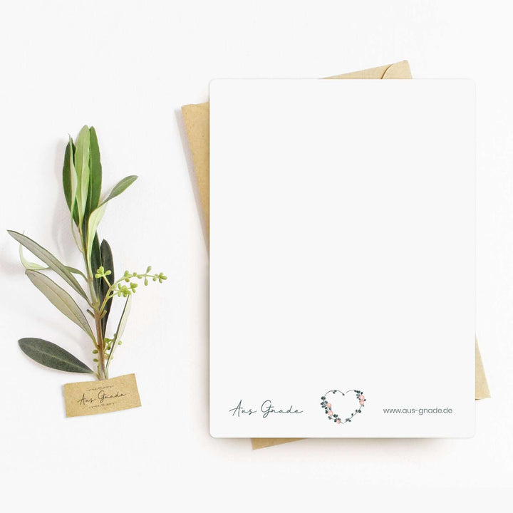 Postkarte "Gott liebt dich!" mit Bibelvers · A6 · mit Gold veredelt – Aus Gnade