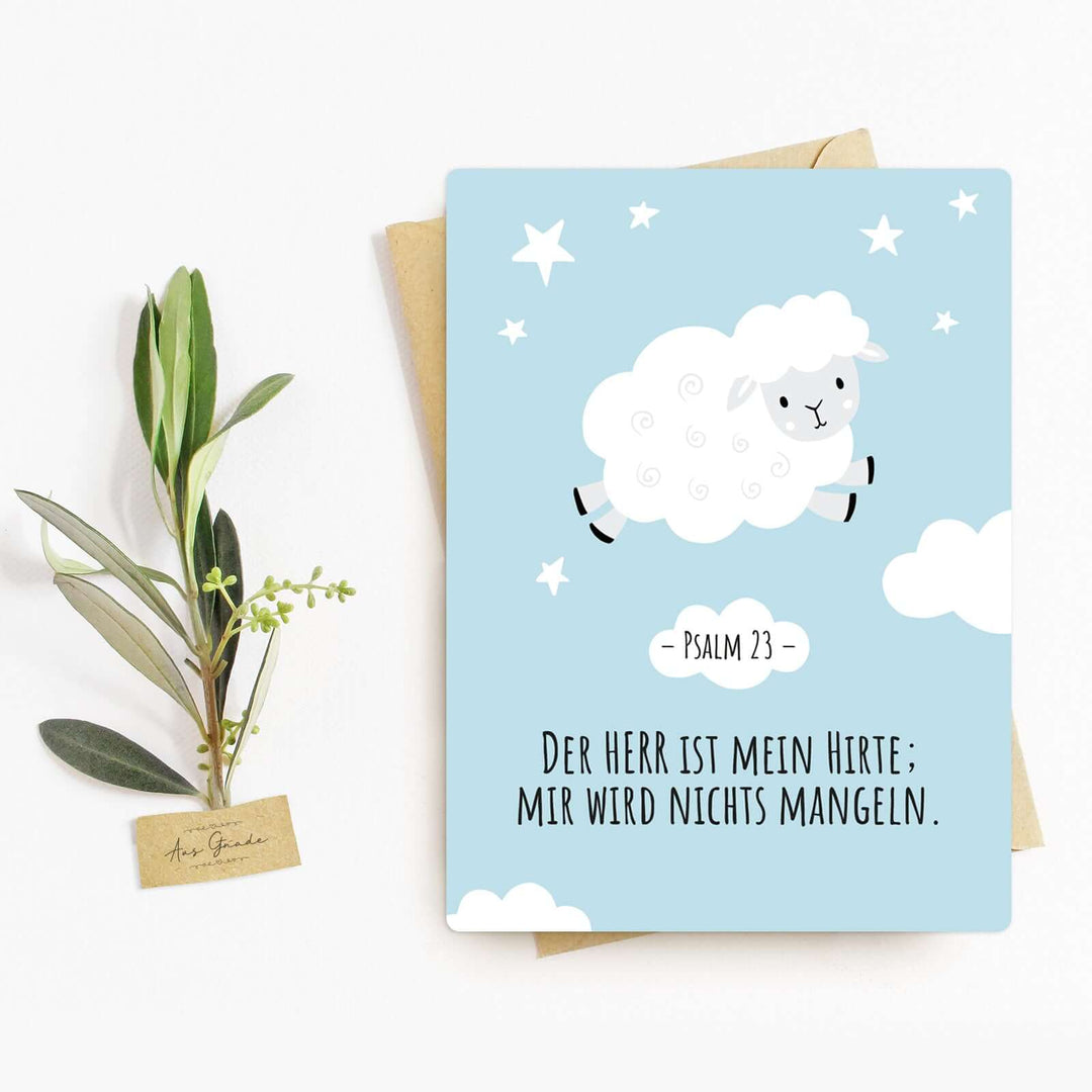 Postkarte "Psalm 23 – Kinder" · A6 · mit abgerundeten Ecken – Aus Gnade