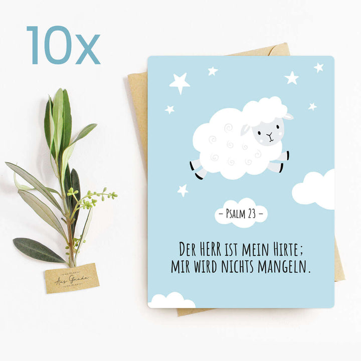 Postkarte "Psalm 23 – Kinder" · A6 · mit abgerundeten Ecken – Aus Gnade