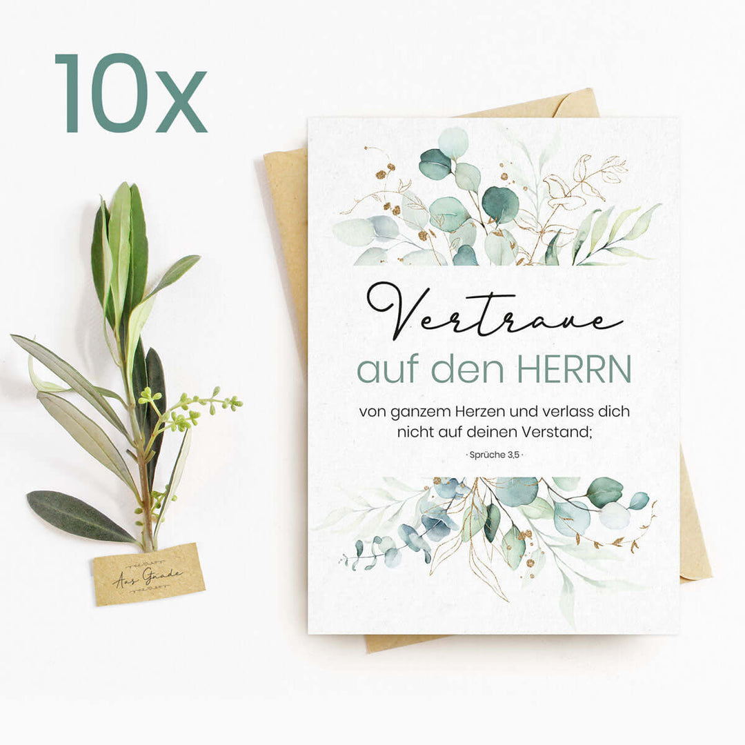 Postkarte "Vertraue auf den HERRN" · A6 · mit UV-Lack veredelt – Aus Gnade