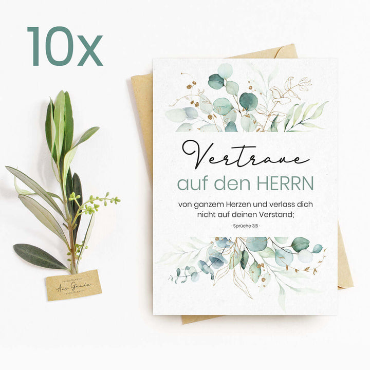 Postkarte "Vertraue auf den HERRN" · A6 · mit UV-Lack veredelt – Aus Gnade