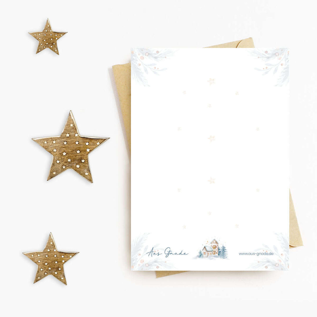Weihnachtskarte "Große Freude!" mit Bibelvers · A6 · mit Gold veredelt – Aus Gnade
