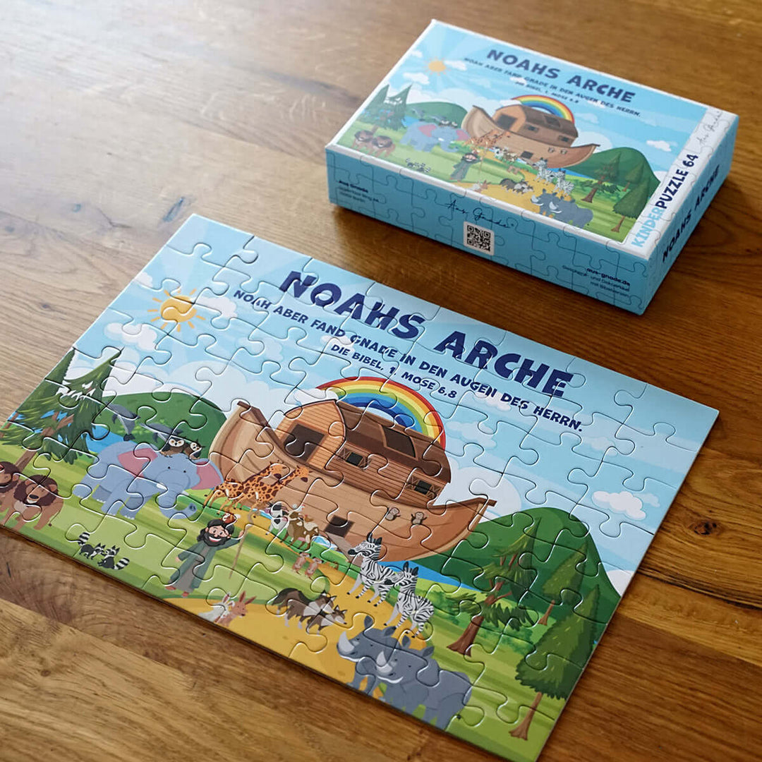 Kinder Puzzle "Noahs Arche" · Bibelvers · 64 Teile – Aus Gnade