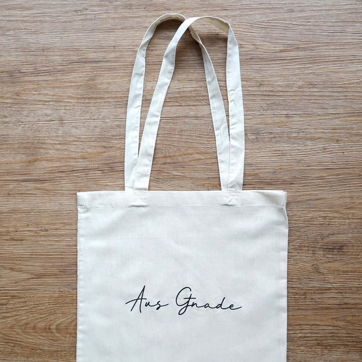 Tasche "Aus Gnade" · Bio-Baumwolle · Natur – Aus Gnade